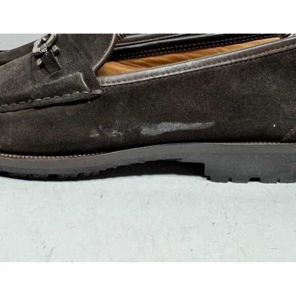 Salvatore Ferragamo Geneva Brown Shoes Gancini Silver Bit Loafers Mens Sz 9.5 EE - Picture 4 of 11